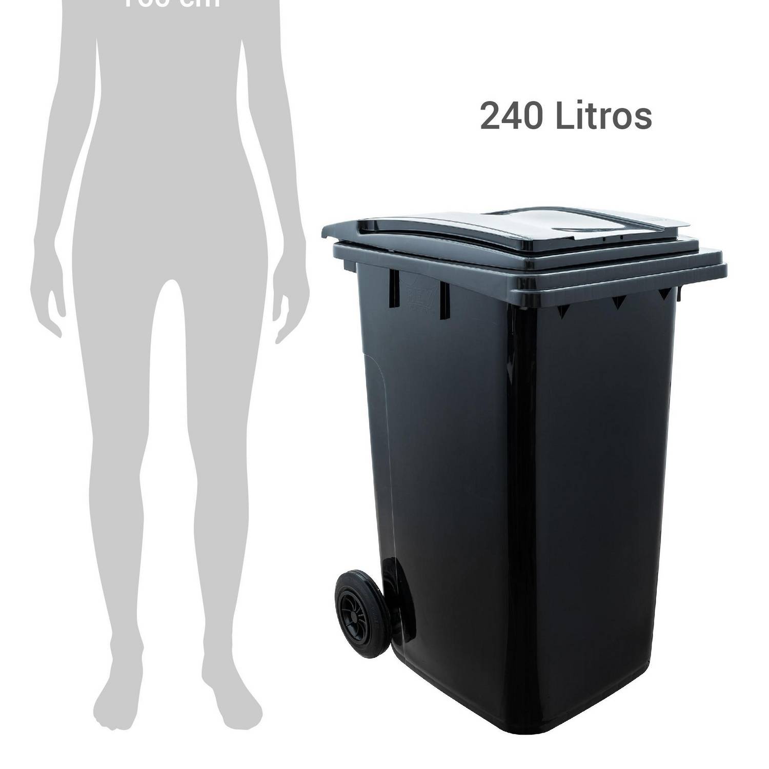 BASURERO REYPLAST PAPELERO CONTENEDOR INDUSTRIAL 240 LITROS CON TAPA - 5
