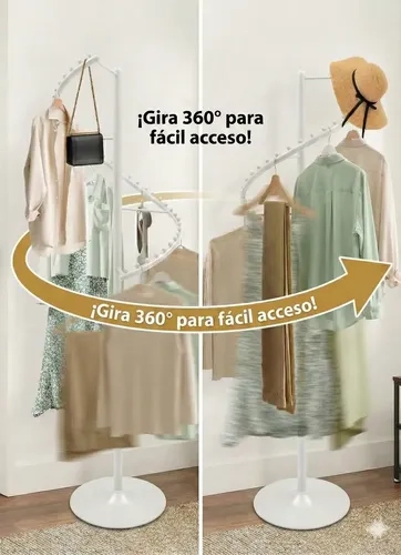 PERCHERO EXHIBIDOR COLGADOR PREMIUM METALICO ESPIRAL GIRATORIO - 2