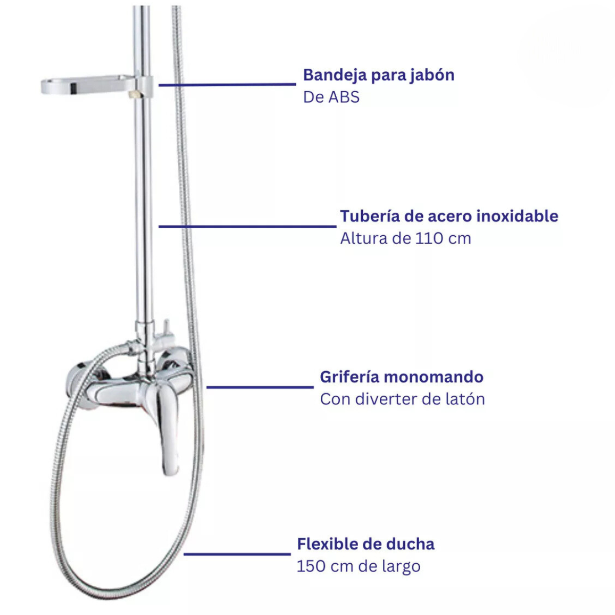 COLUMNA DUCHA CIRCULAR CON MONOMANDO DUCHA TAUMM - 3
