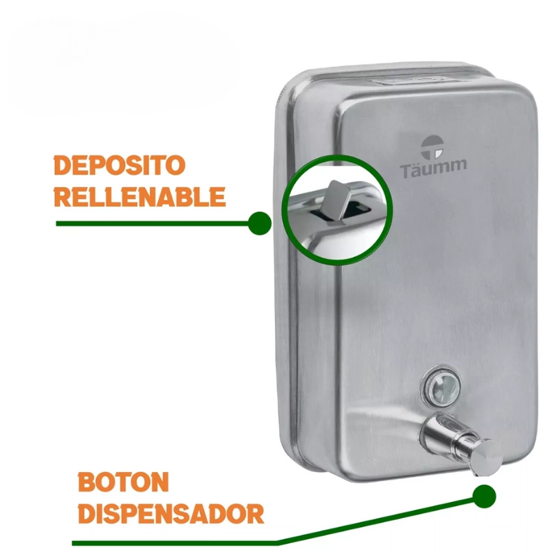 DISPENSA JABON AL MURO 800 ML TAUMM - 3