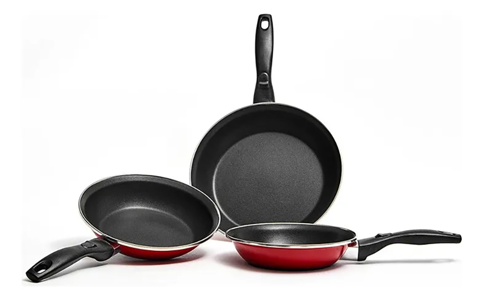 SET 3 SARTENES DE ACERO VITRIFICADO 18 20 24 CM MAGEFESA - 1