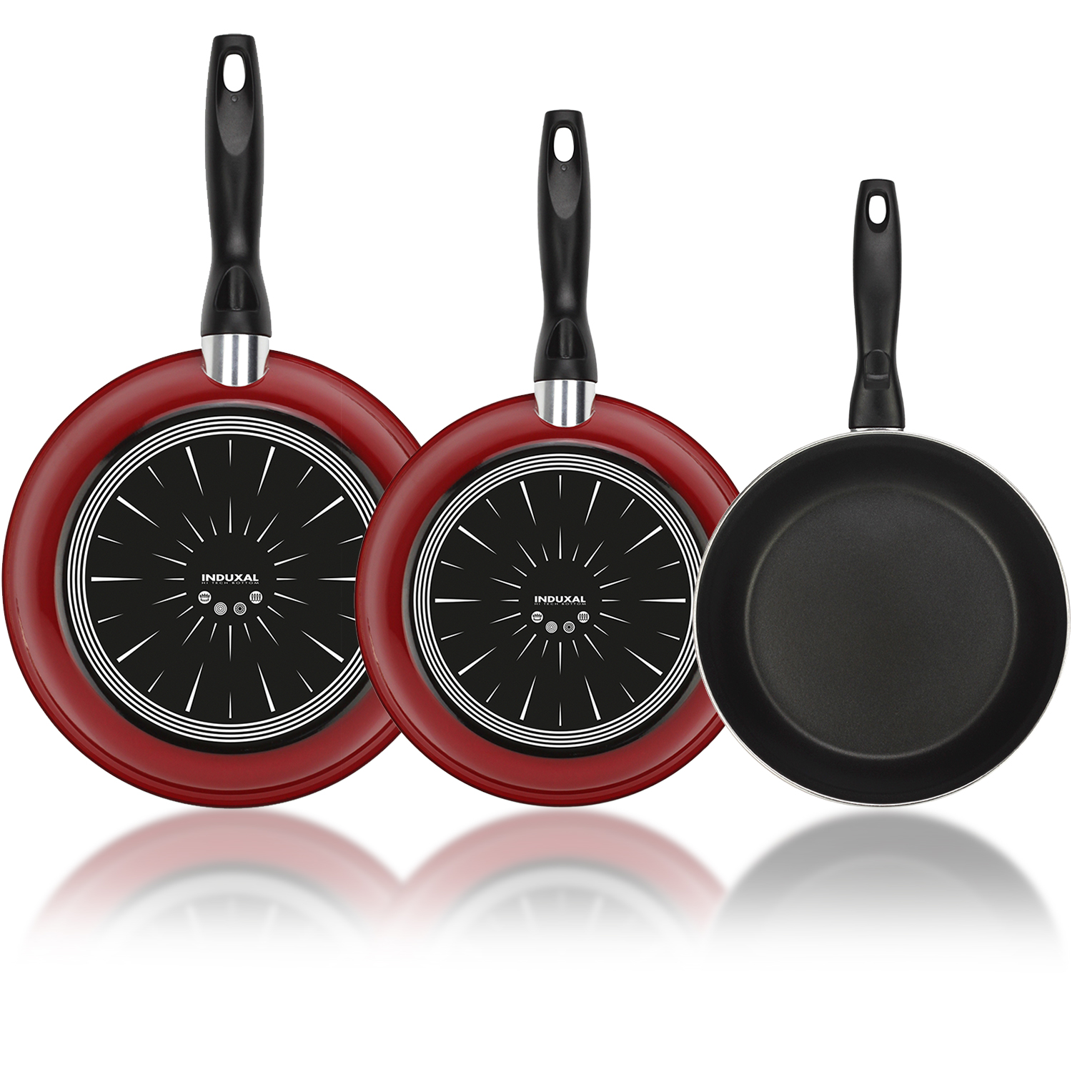 SET 3 SARTENES DE ACERO VITRIFICADO 18 20 24 CM MAGEFESA - 3