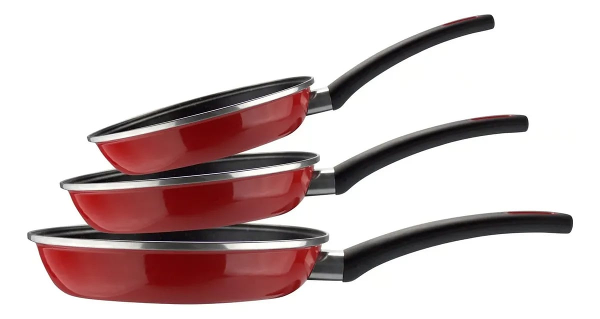 SET 3 SARTENES DE ACERO VITRIFICADO 18 20 24 CM MAGEFESA - 4