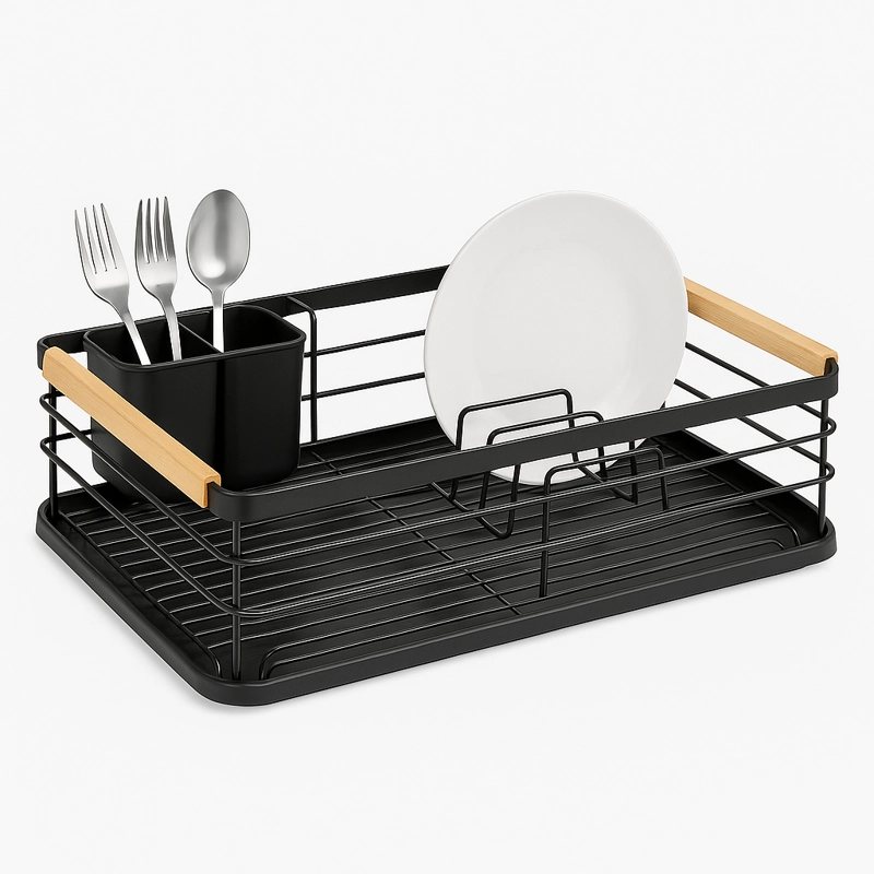 SECAPLATOS ESCURRIDOR PLATERA ACERO CARBONO CON CUBIERTERO - 2