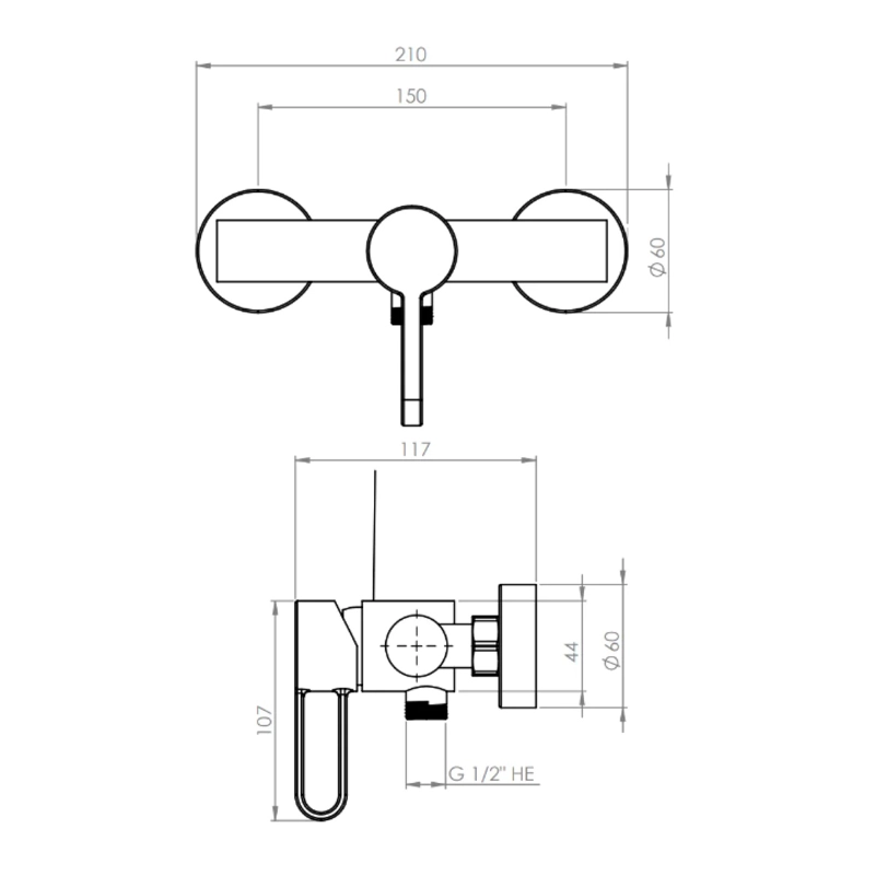 MONOMANDO LLAVE GRIFO DE DUCHA MODELO RIZZO MARCA STRETTO - 3