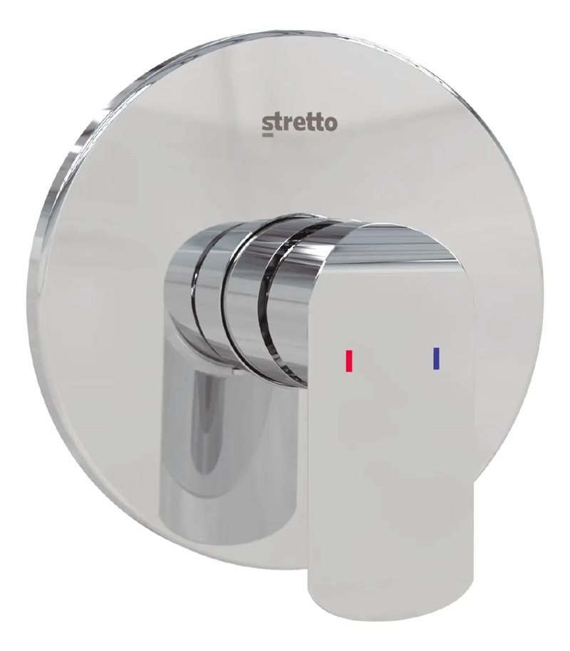 MONOMANDO DUCHA EMPOTRADO PRIEGO COLOR CROMO MARCA STRETTO - 2