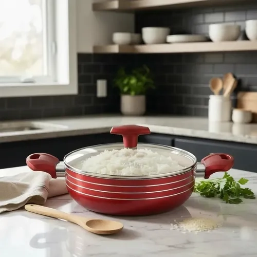 OLLA CACEROLA TIPO ARROCERA 24 CM DE 2.8L LINEA ROSSO MARCA VITTA - 3