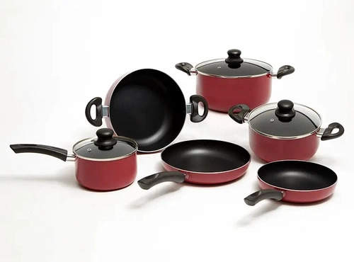 BATERIA DE COCINA SLIDE MARMICOC 9 PIEZAS ROJA - 4