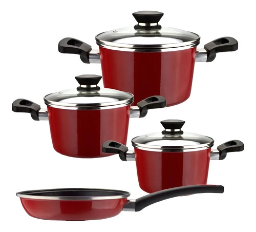 BATERIA DE COCINA CORAL 7 PIEZAS MAGEFESA ROJO - 1