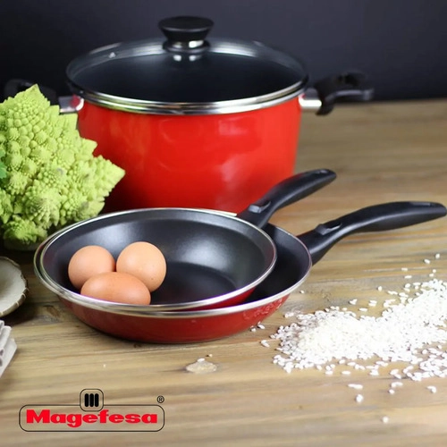 BATERIA DE COCINA CORAL 7 PIEZAS MAGEFESA ROJO - 2