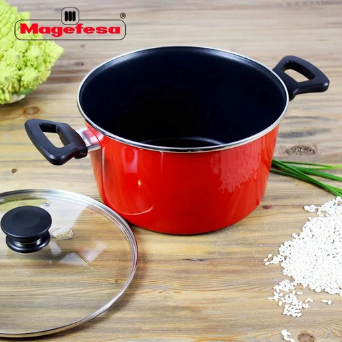 BATERIA DE COCINA CORAL 7 PIEZAS MAGEFESA ROJO - 8