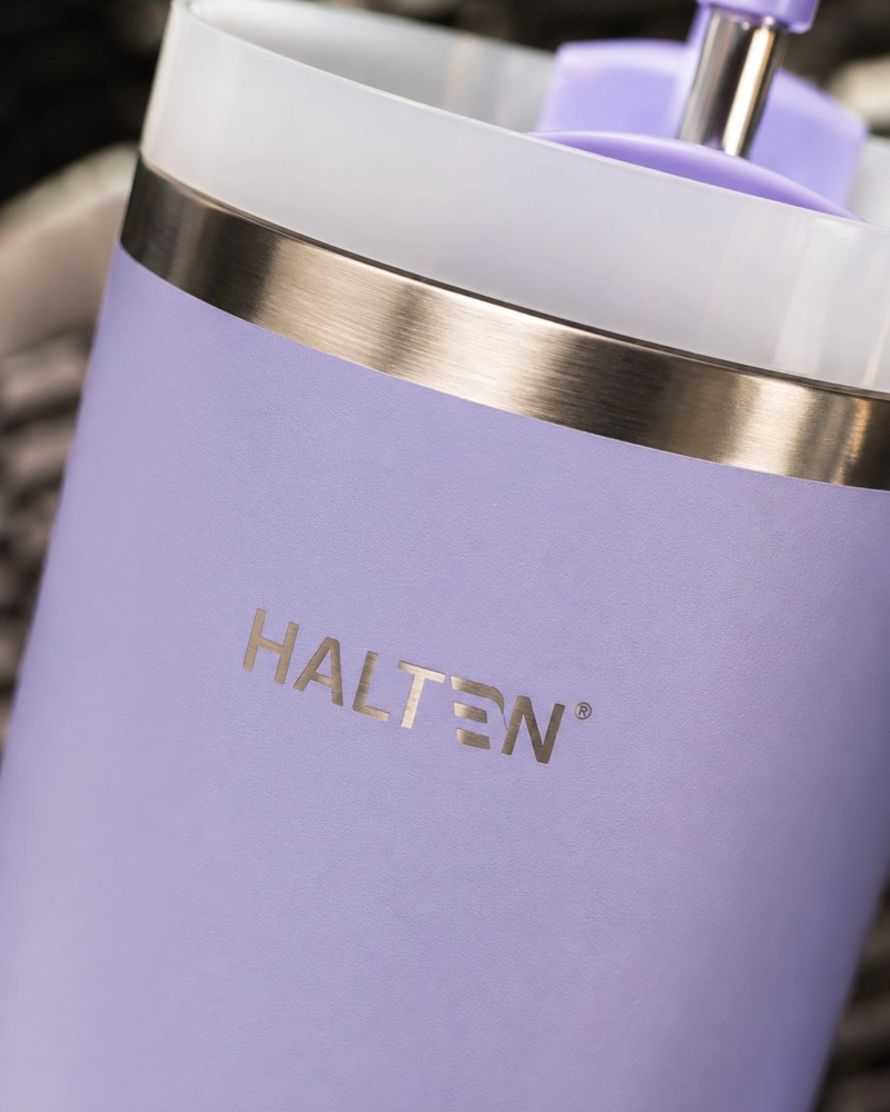 TERMO 1.2 L ACERO INOXIDABLE HALTEN MODELO GRANDE CON TAPA MORADO - 11