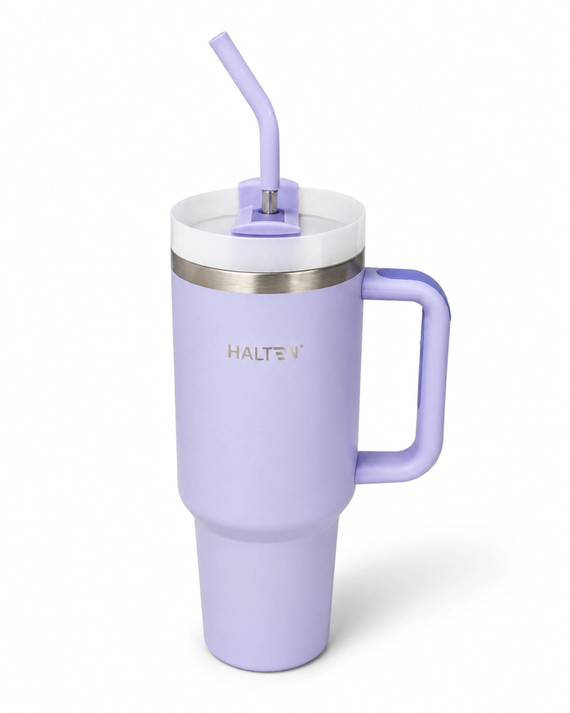 TERMO 1.2 L ACERO INOXIDABLE HALTEN MODELO GRANDE CON TAPA MORADO - 4