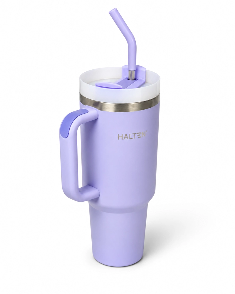 TERMO 1.2 L ACERO INOXIDABLE HALTEN MODELO GRANDE CON TAPA MORADO - 6