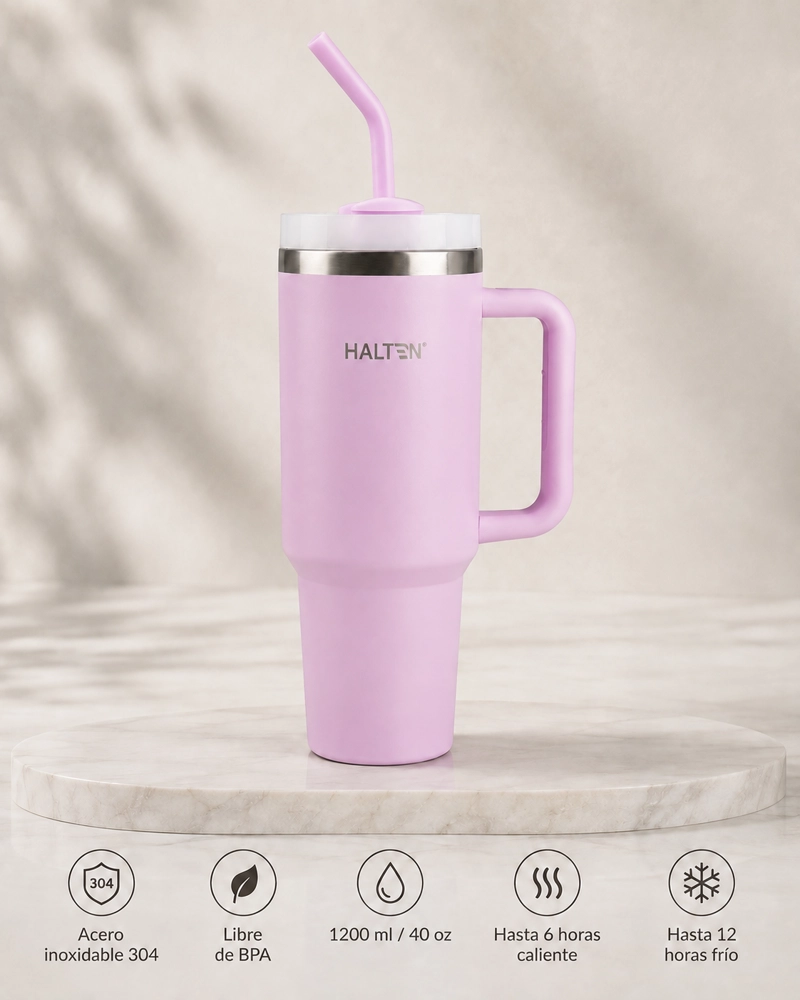 TERMO 1.2 L HALTEN GRANDE ACERO INOXIDABLE VIOLETA - 1