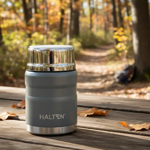 TERMO PARA COMIDA 750 ML ACERO INOXIDABLE HALTEN GRIS - 1