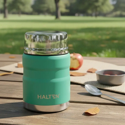 TERMO PARA COMIDA ACERO INOXIDABLE HALTEN OUTDOOR 750 ML VERDE - 1