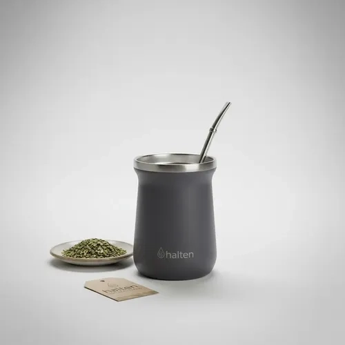 MATERO ACERO INOXIDABLE 300 ML HALTEN GRIS - 2