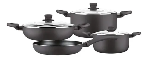 BATERIA DE COCINA ANTIADHERENTE MARMICOC SPRING 7 PIEZAS ALUMINIO NEGRO - 2