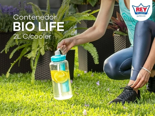 BOTELLA DEPORTIVA MORADO BIO LIFE 2L REYPLAST CON ENFRIADOR DE HIELO - 8
