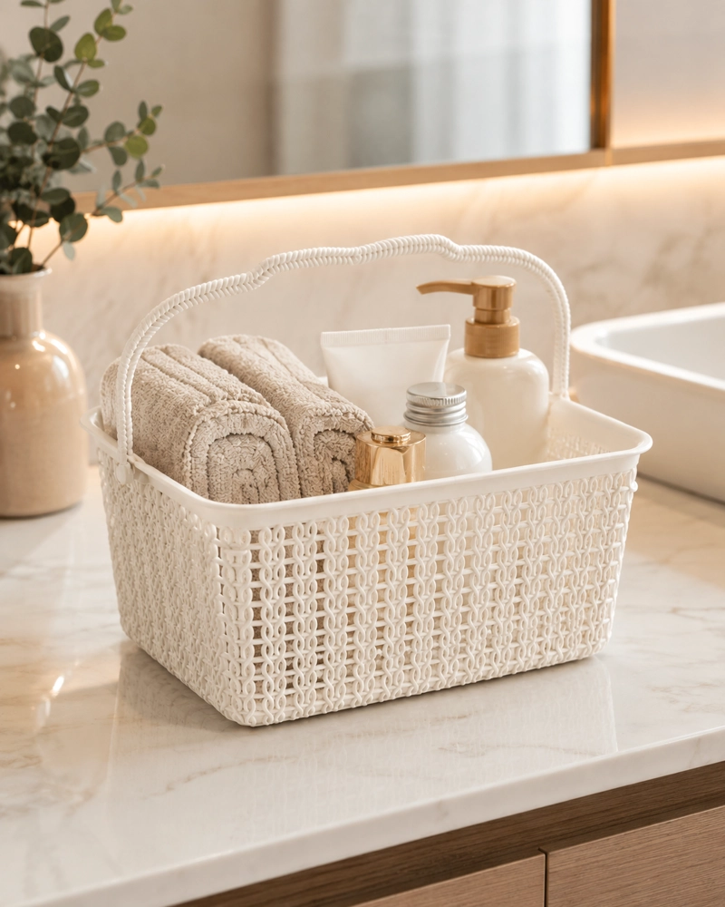 CANASTILLA MULTIUSOS REYPLAST KHIPU BEIGE PLASTICO 3.8L - 1
