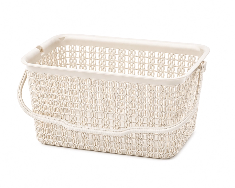 CANASTILLA MULTIUSOS REYPLAST KHIPU BEIGE PLASTICO 3.8L - 3