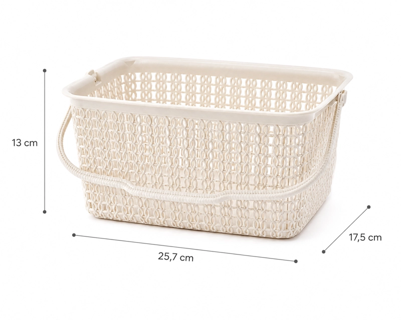 CANASTILLA MULTIUSOS REYPLAST KHIPU BEIGE PLASTICO 3.8L - 7
