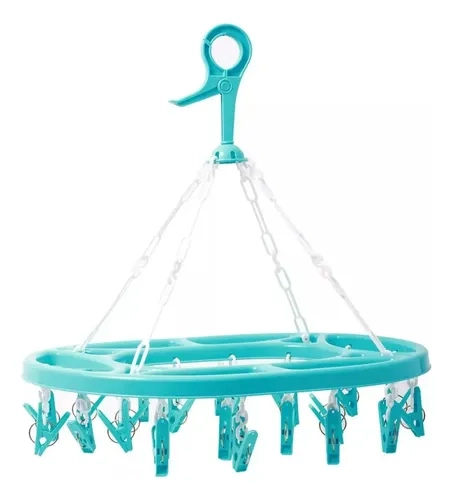 COLGADOR MULTIPLE DE ROPA 24 GANCHOS REYPLAST OVALADO AZUL - 2