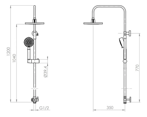COLUMNA DE DUCHA ACERO INOXIDABLE STRETTO MODELO VENTI - 6