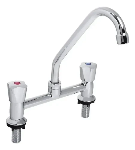 COMBINACION LAVAPLATOS DOBLE COMANDO CROMO PMB MODELO 8 - 3