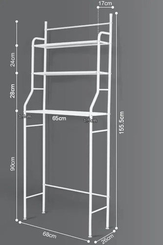 ESTANTE REPISA ORGANIZADOR DE BAÑO METAL BLANCO 3 NIVELES - 3