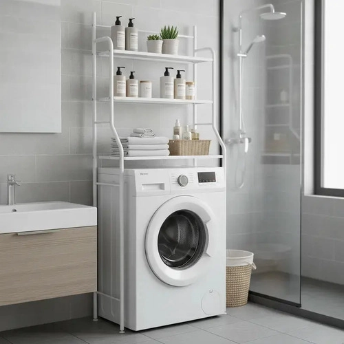 ESTANTE REPISA ORGANIZADOR DE BAÑO METAL BLANCO 3 NIVELES - 5