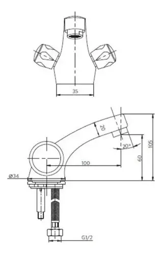 LAVATORIO MONOBLOCK ACABADO CROMO STRETTO MOSSINI GRIFERIA BAÑO - 7