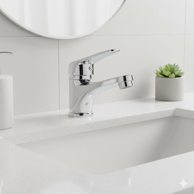 MONOMANDO CROMADO PMB MEMPHIS PARA LAVAMANOS DE BAÑO - 3