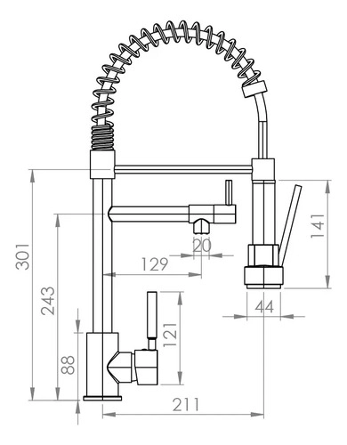 MONOMANDO LAVAPLATOS PROFESIONAL CROMADO PMB BANGOR - 9