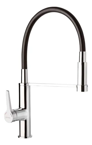 MONOMANDO LAVAPLATOS CROMADO CUELLO FLEXIBLE NEGRO MATE STRETTO EXO - 4