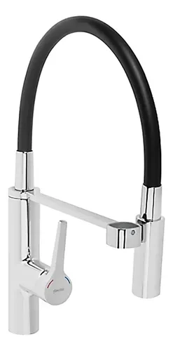 MONOMANDO LAVAPLATOS CROMADO CUELLO FLEXIBLE NEGRO MATE STRETTO EXO - 6