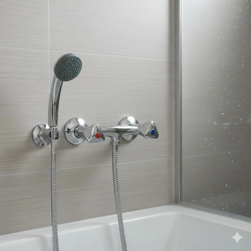 COMBINACION DUCHA DOBLE COMANDO PMB MIAMI ACABADO BRILLANTE PLATEADO - 7
