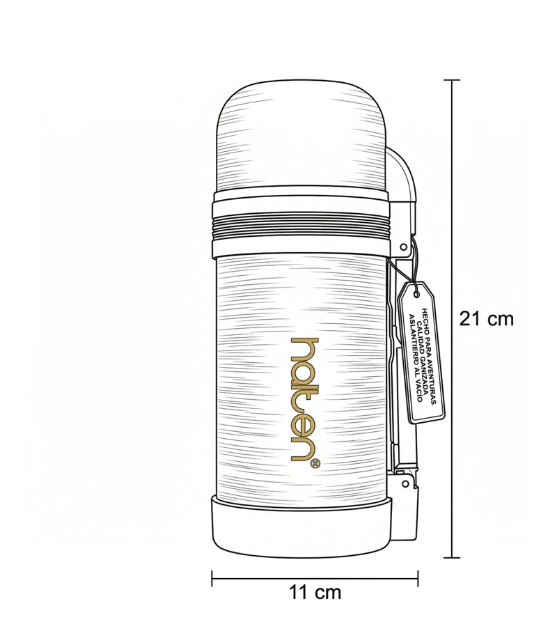 TERMO MULTIPROPOSITO 750 ML ACERO INOXIDABLE HALTEN THERM7 - 6