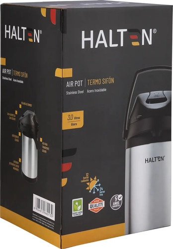 TERMO SIFON 3 L ANTIGOTEO HALTEN MODELO 3 ACERO INOXIDABLE PLATEADO - 8