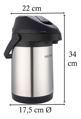TERMO SIFON 3 L ANTIGOTEO HALTEN MODELO 3 ACERO INOXIDABLE PLATEADO - 9