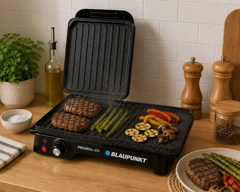 PARRILLERA ELE CTRICA ACERO INOXIDABLE NEGRO BLAUPUNKT PROGRILL-200 220V - 7