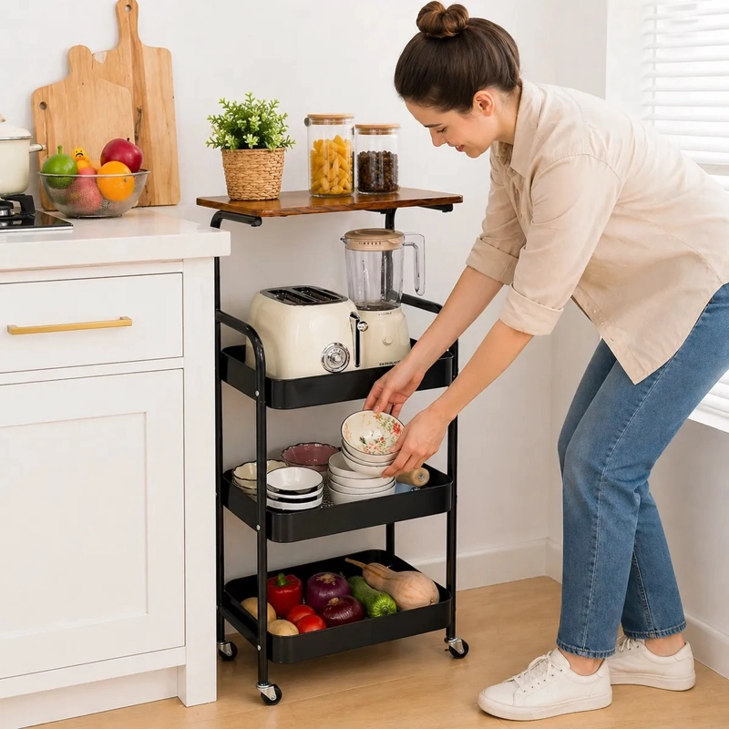 ORGANIZADOR DE COCINA FRUTERO TIPO BUFFET DE MADERA INDUSTRIAL MARCA MP STORE - 12