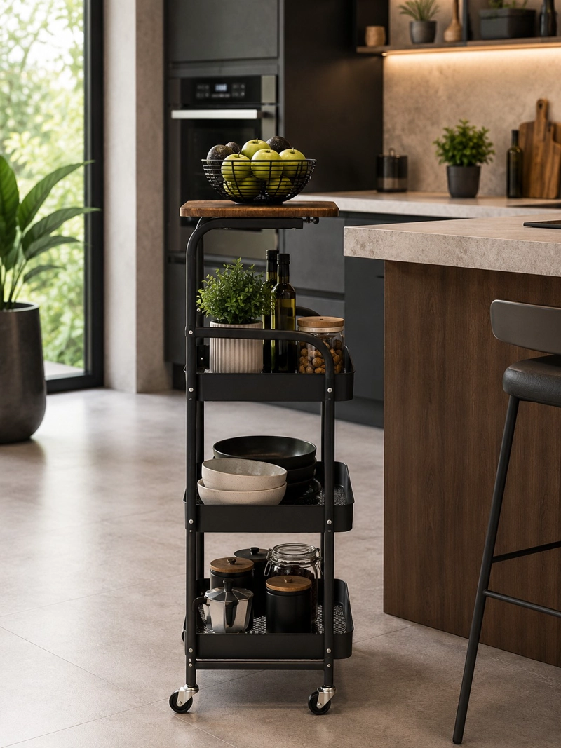 ORGANIZADOR DE COCINA FRUTERO TIPO BUFFET DE MADERA INDUSTRIAL MARCA MP STORE - 5