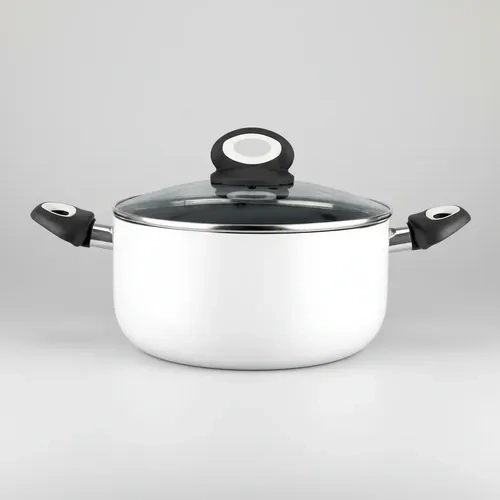 OLLA DE FONDO DOBLE MAGEFESA ANTARTIDA 20 CM ALUMINIO BLANCO - 4