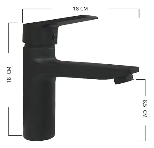 MONOMANDO LAVATORIO NOTTE MARCA TAUMM NEGRO MATE - 4