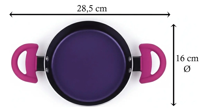 PAILA ANTIADHERENTE DE ALUMINIO 16 CM MODELO CHERRY MARCA VITTA COLOR NEGRO - 10