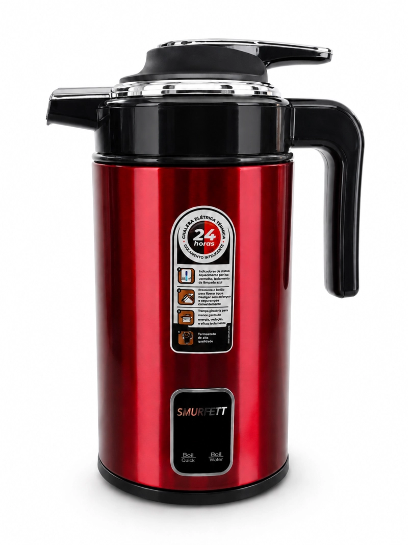 TERMO HERVIDOR ELECTRICO 2.3 LITROS COLOR ROJO - 5