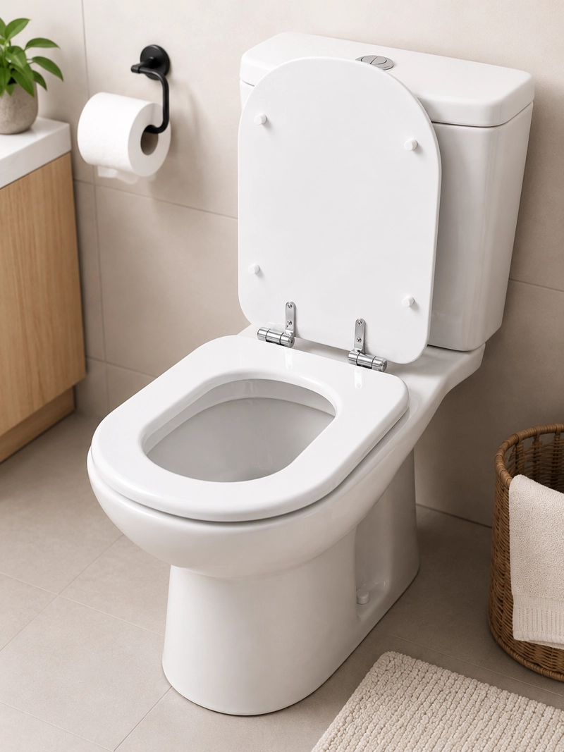 ASIENTO TAPA WC ELONGADO DE MADERA CON BISAGRAS METALICA Y CIERRE SUEVE MODELO HAMBURG MARCA TAUMM - 7