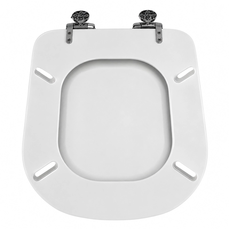 ASIENTO TAPA WC ELONGADO DE MADERA CON BISAGRAS METALICA Y CIERRE SUEVE MODELO HAMBURG MARCA TAUMM - 9
